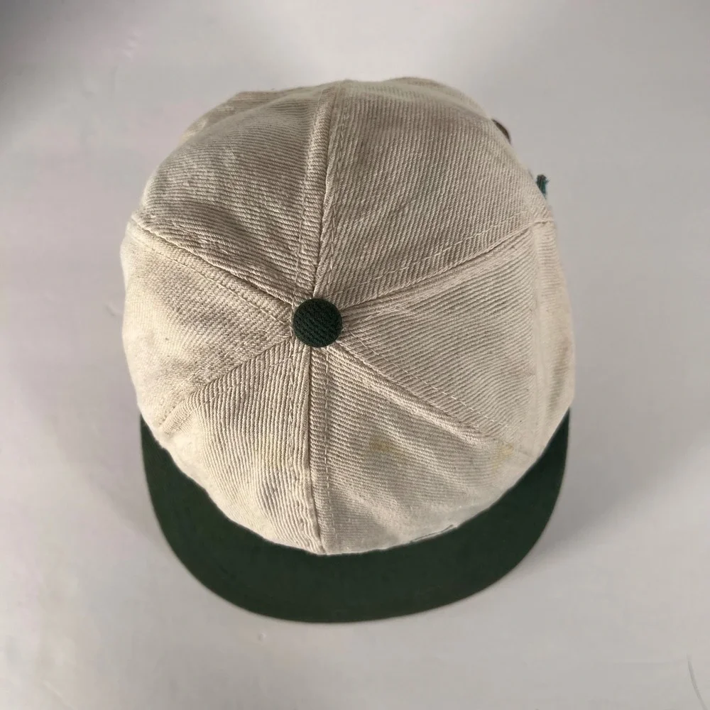 Park‎ City Hats Outdoor Festival Cap Beige Green Adjustable Strap Eco Fibre VTG